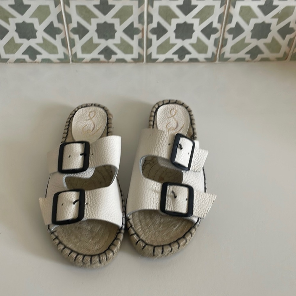 BRAND NEW LEATHER AND ESPADRILLE SANDAL